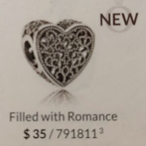Pandora Heart-Shaped Silver Charm